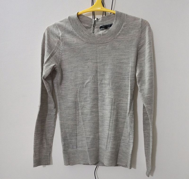 Grey Basic Winter Sweater Top