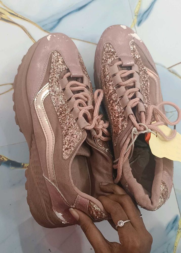 Pink Glitter Fashion Sneakers