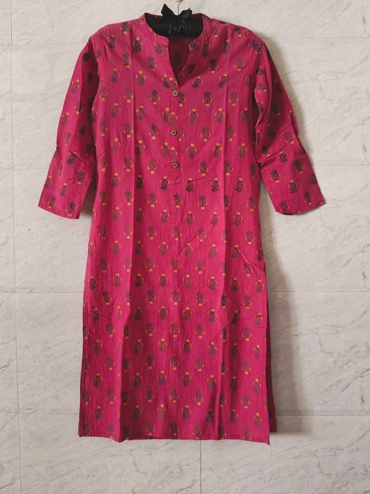 Pink Printed Kurta