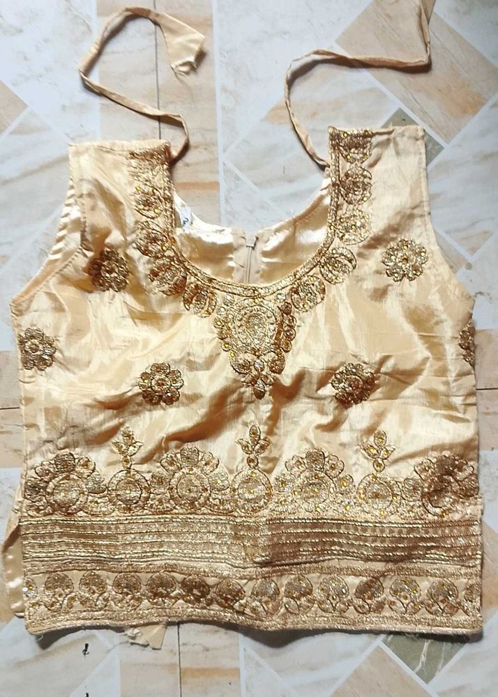 Exquisite Embellished Gold Blouse