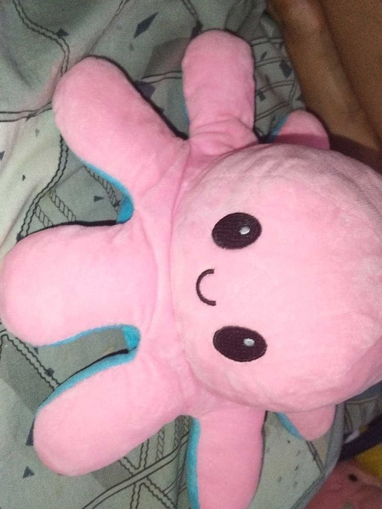 Reversible Blue &amp; Pink Octopus Plush Toy