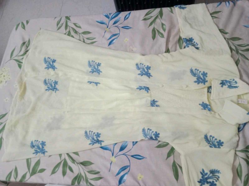 yellow and grey kurta tops
