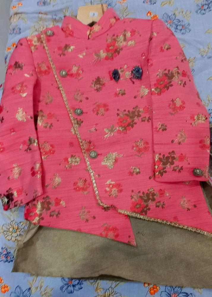 Kids Shervani With Churidar Pyjama For 2-4 Yrs. Bo