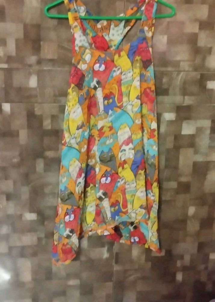 Cute Cat Print Summer Dress