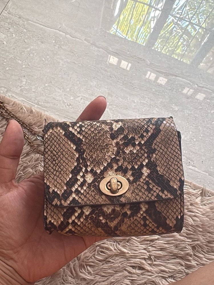 Stylish Snake Print Mini Bag