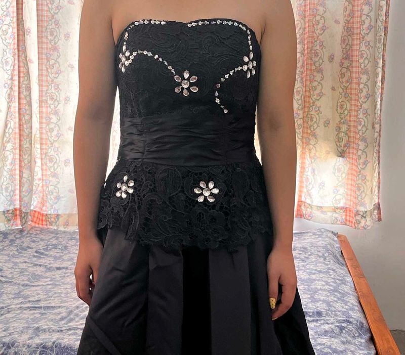 Elegant Black Embellished Gown