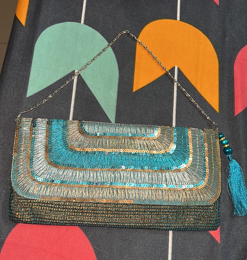 Sequin Hand Clutch Shimmery Partywear