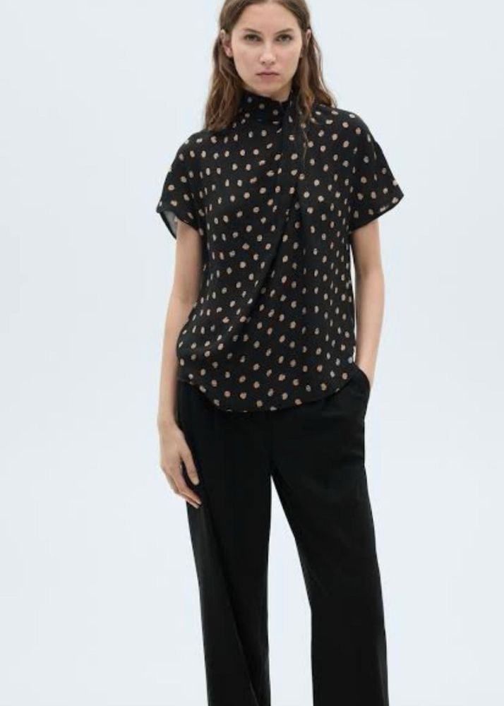 Mango Chic Polka Dot  Blouse