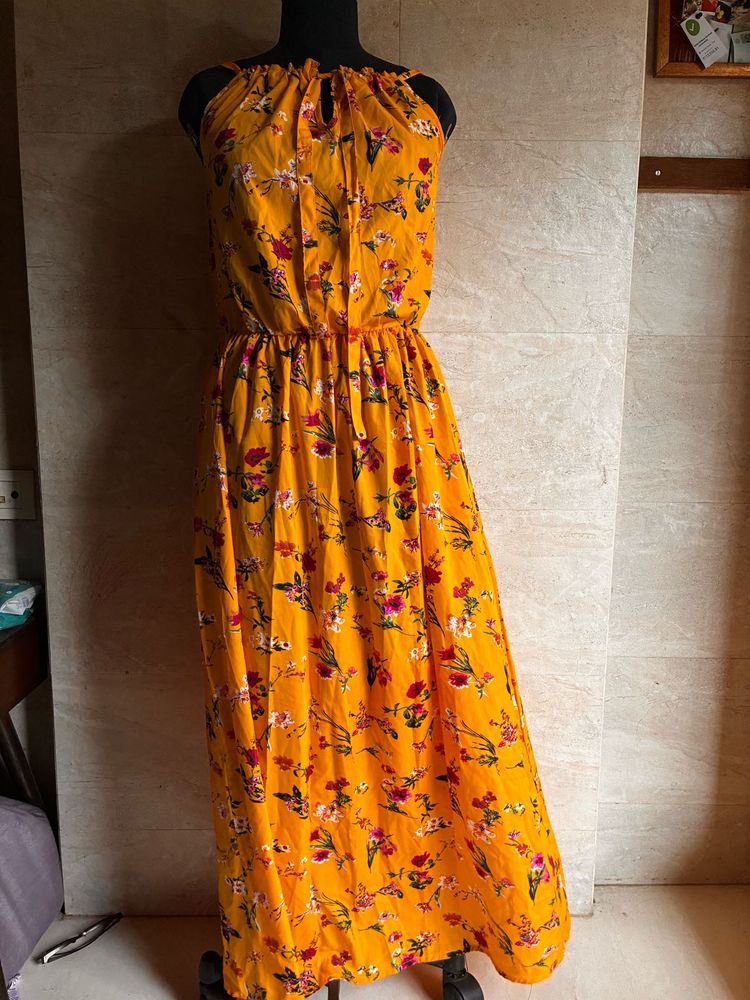 Yellow Floral Maxi Dress