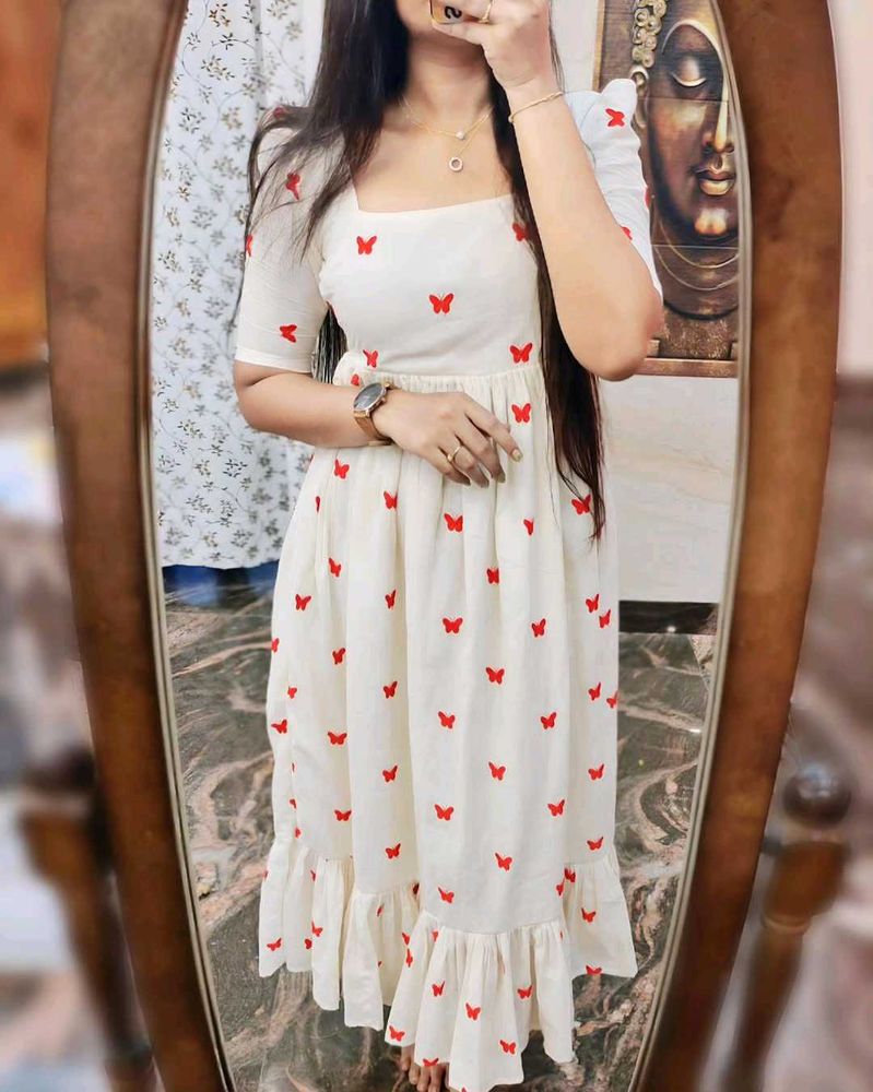 Cute Butterfly Print Dress