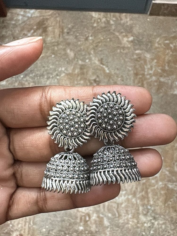 Elegant Oxidized Jhumka Earrings