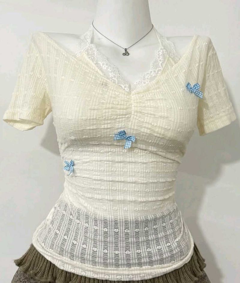 SAVANA Lace Cottagecore Whimsical Top