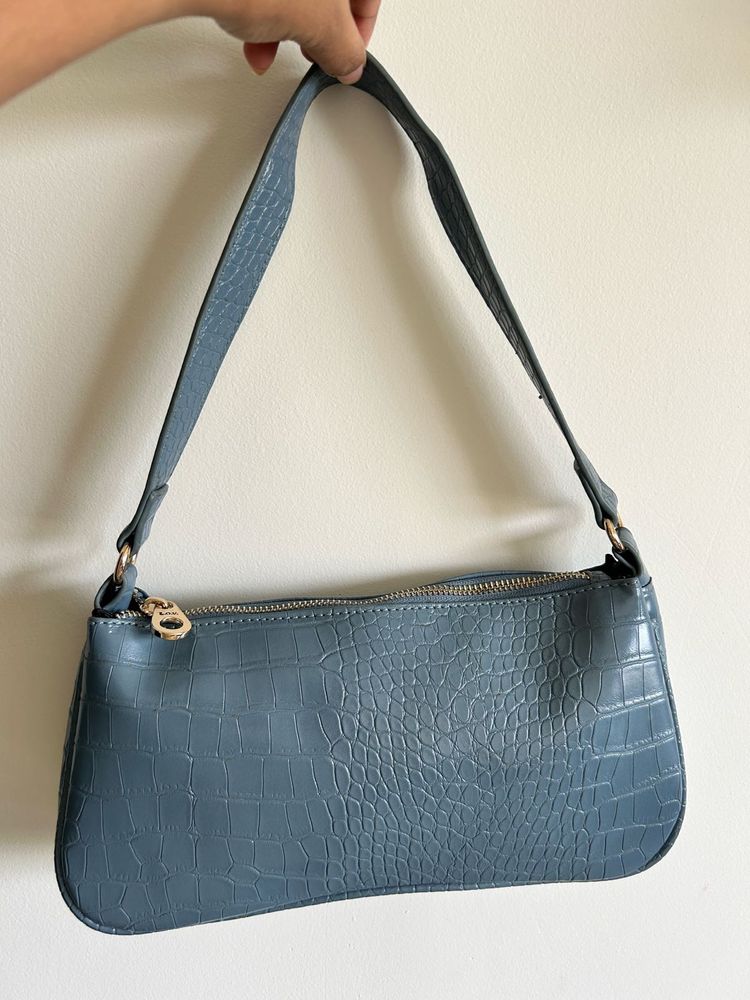 LOV Blue Croc Shoulder Bag