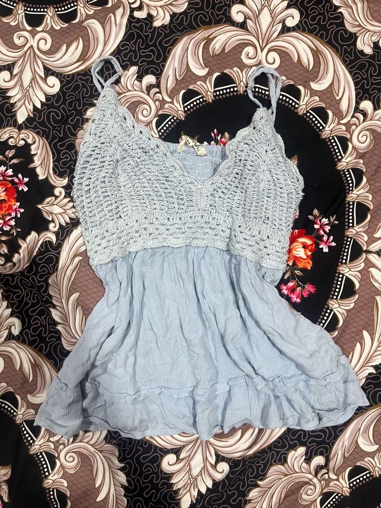y2k Boho Crochet Cami top