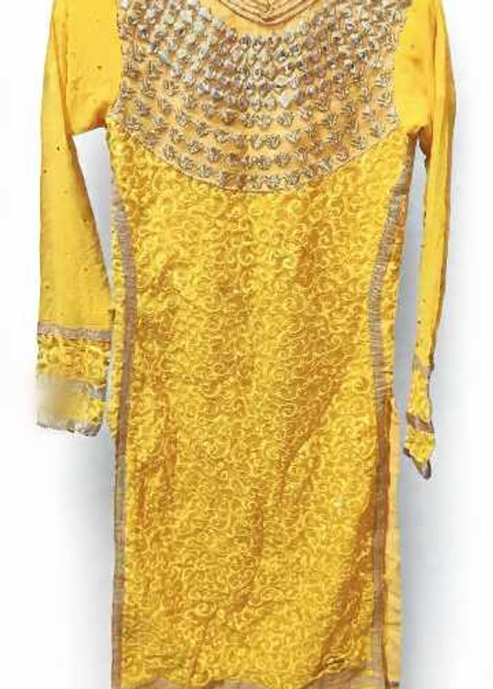 3pcs Yellow Embroidered suit