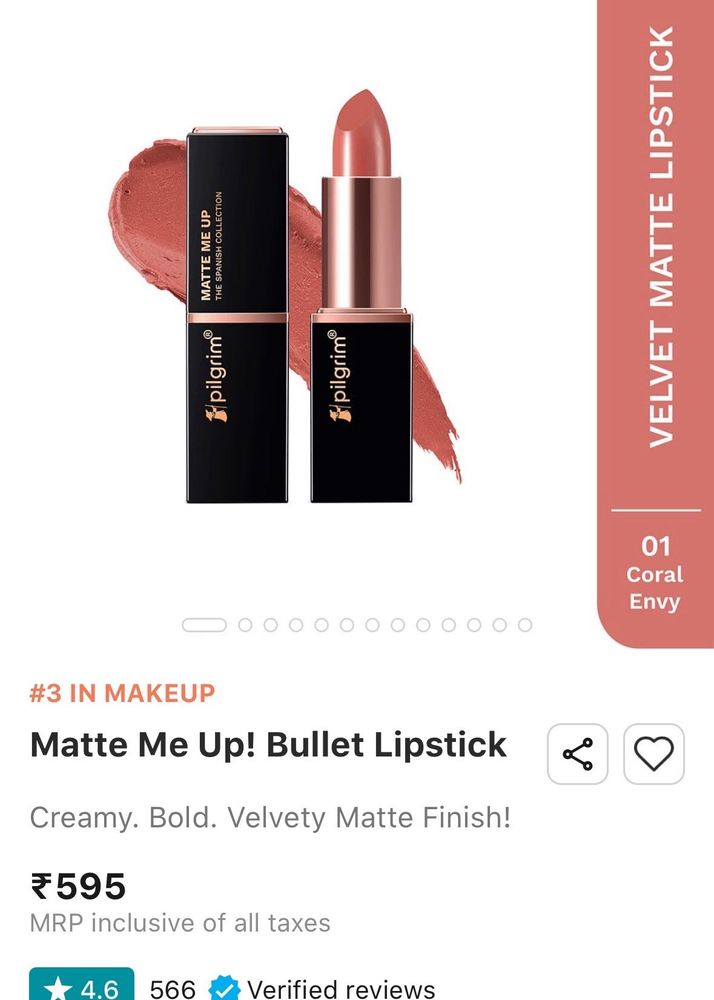 Pilgrim Matte Me Up Bullet Lipstick
