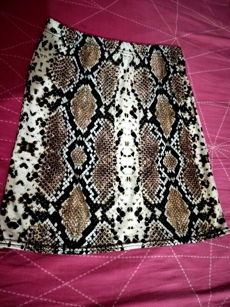 Sassy Style Snake Print Mini Skirt, featuring a hi