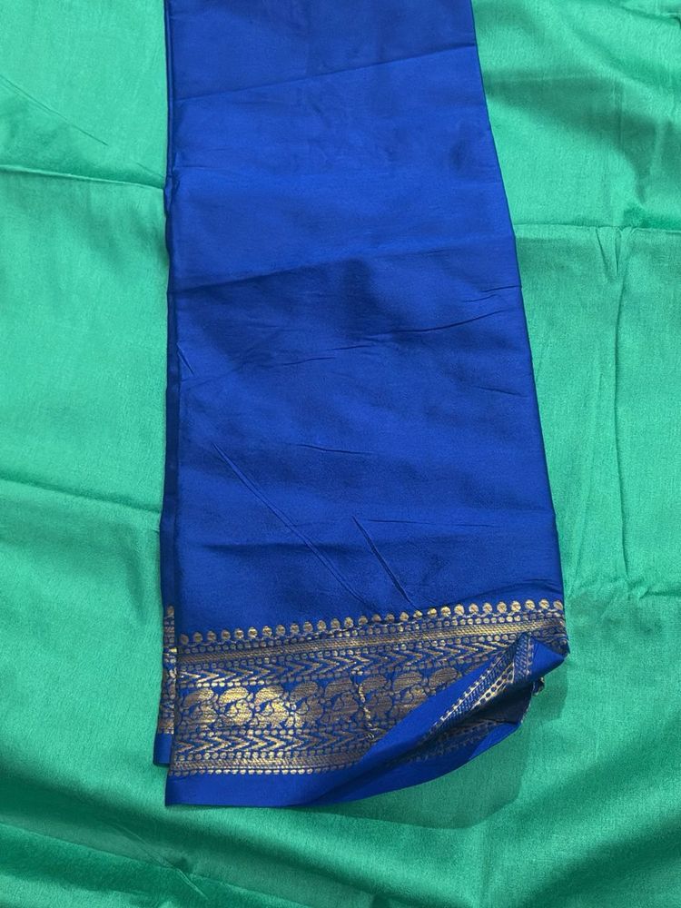 Royal Blue Saree with Gold Border