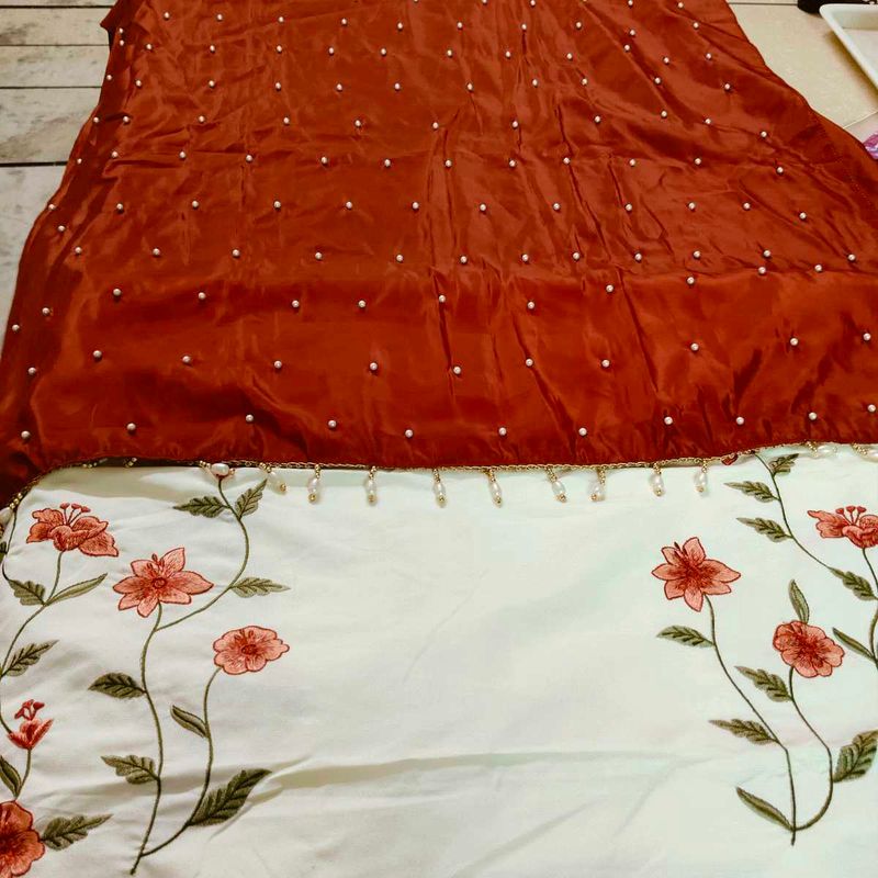 Elegant Embroidered unstitched suit, dress materia