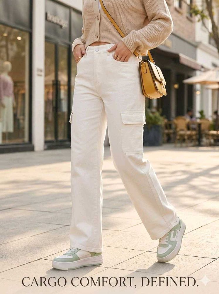 Comfortable White Cargo Pants for Women