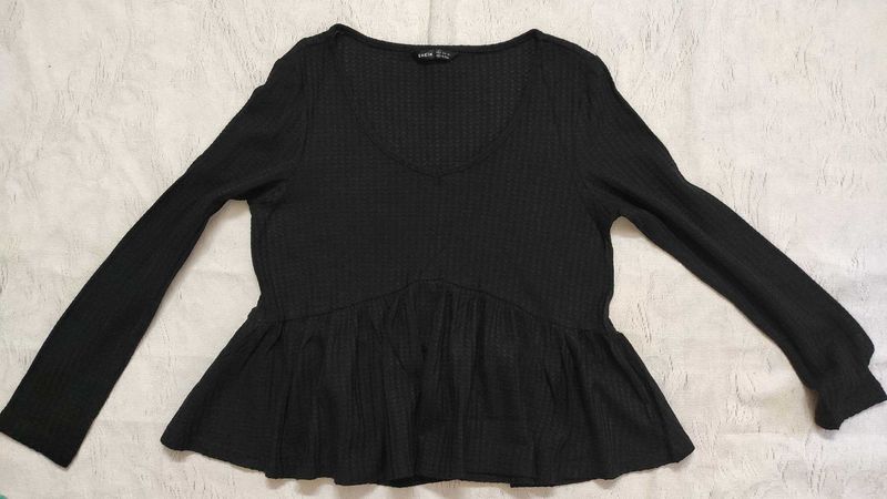 Black Peplum Top