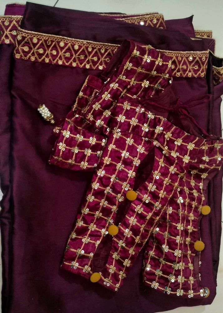 Purple Saree With Blouse