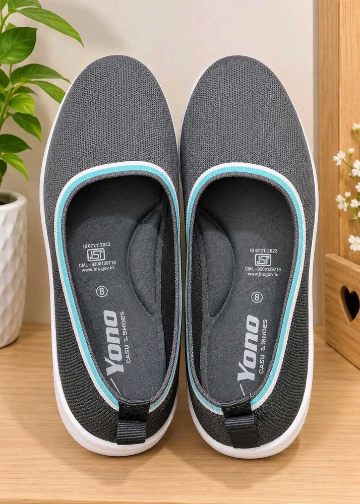 Comfortable Grey Knit Slip-On Shoes