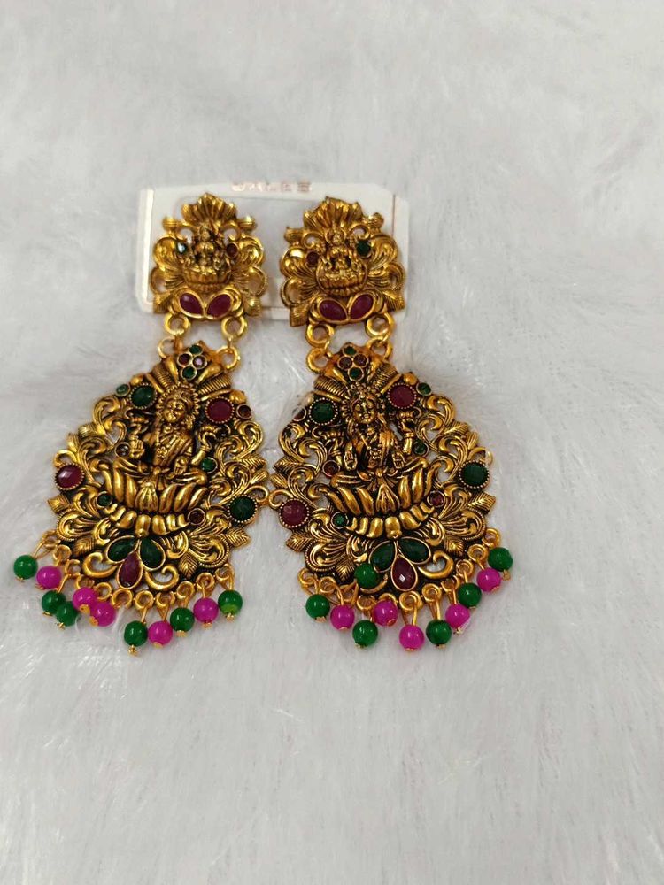 Traditional Lakshmi Jhumka Earrings