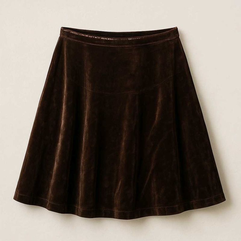Brown Velvet Skirt