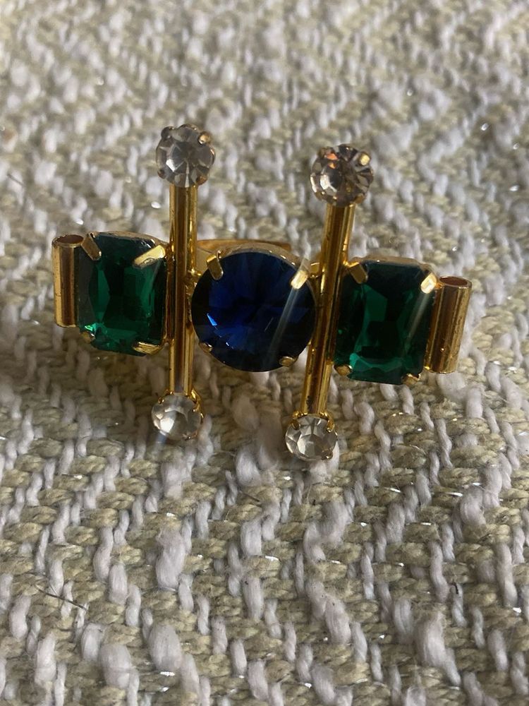 Vintage Blue &amp; Green Gemstone Ring