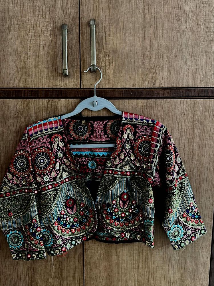Embroidered Boho Crop Jacket