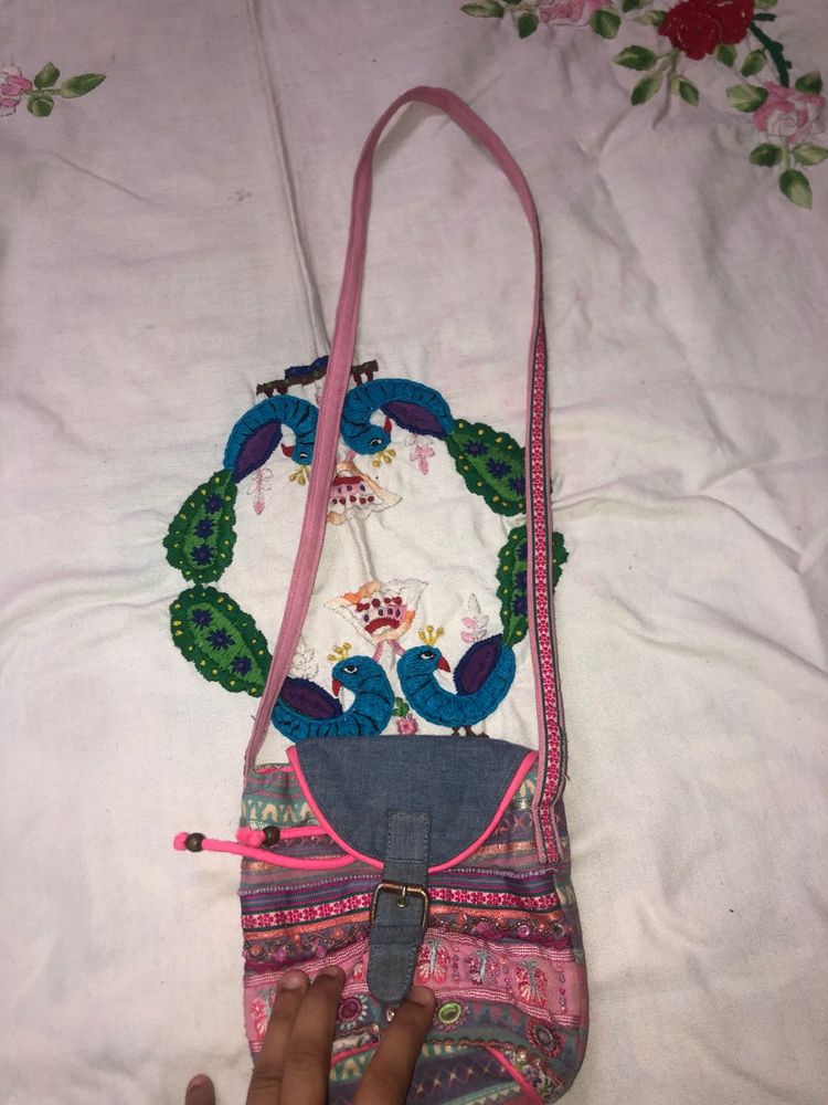 Boho Peacock Crossbody Bag handmade