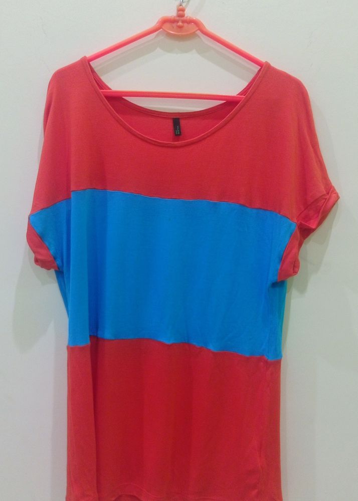 Orange and blue Tshirt for women