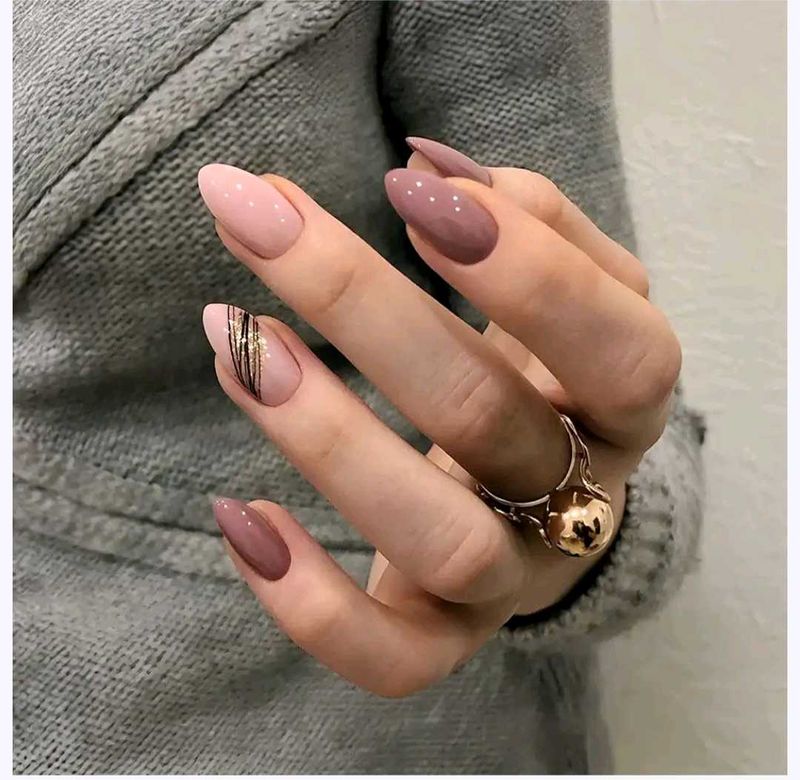 Mauve Pink Almond Press-On Nails