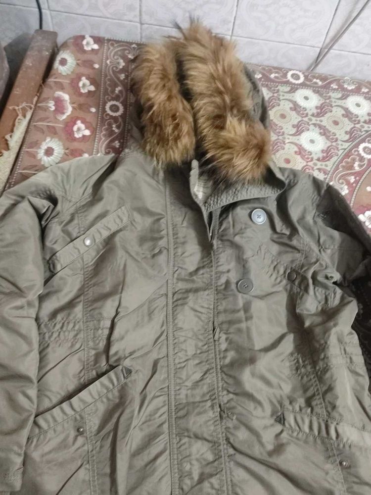 Women's Fur Hooded Parka Jacket