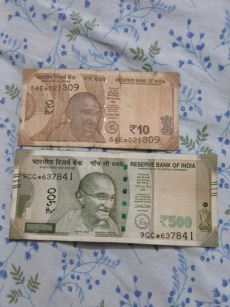 Ten &amp; Five Hundred Rs Star Note