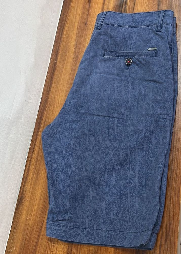 Men's Blue Patterned Shorts