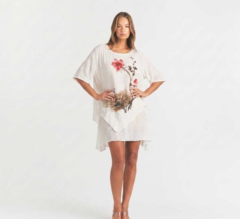 Boho Floral Tunic Top