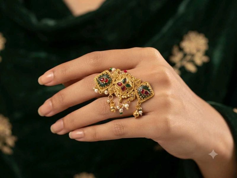 Elegant Gold Tone Statement Ring