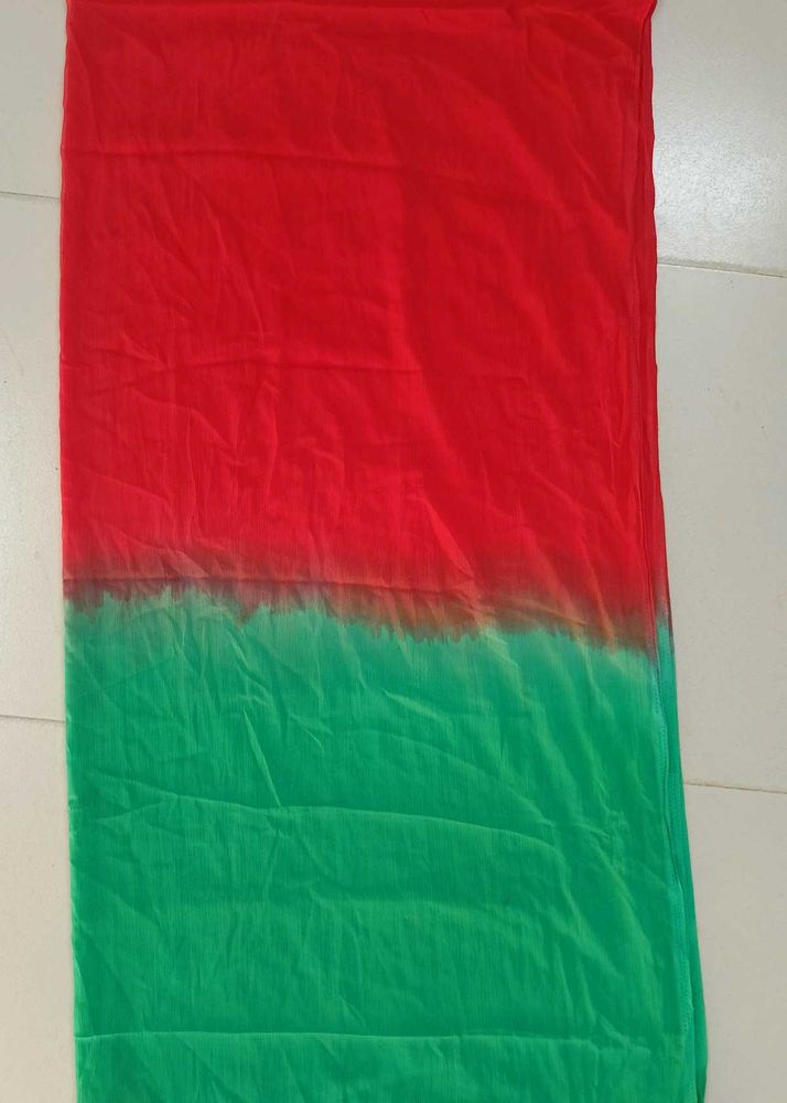 Red &amp; Green Ombre dupatta