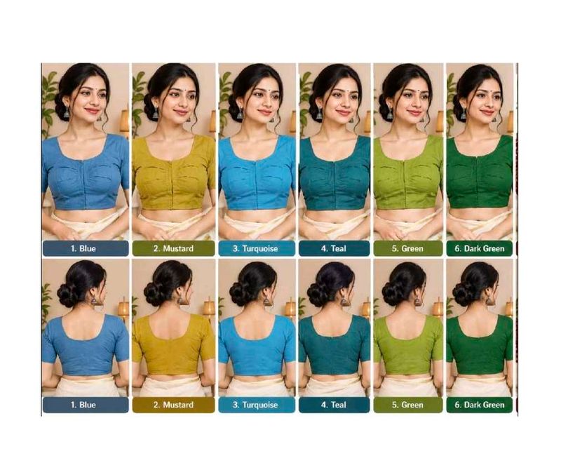 6 Pcs Stylish Blouse Combo Set | Ready-to-Wear Sar