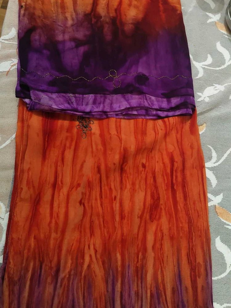 Orange &amp; Purple Saree