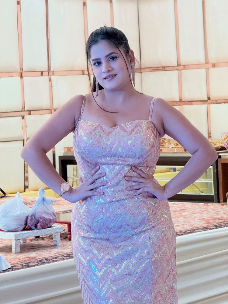 Sparkly Pink Ethnic Gown