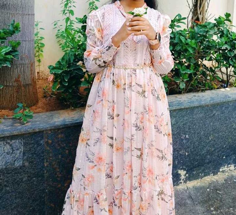 Beautiful Floral Print Maxi Dress
