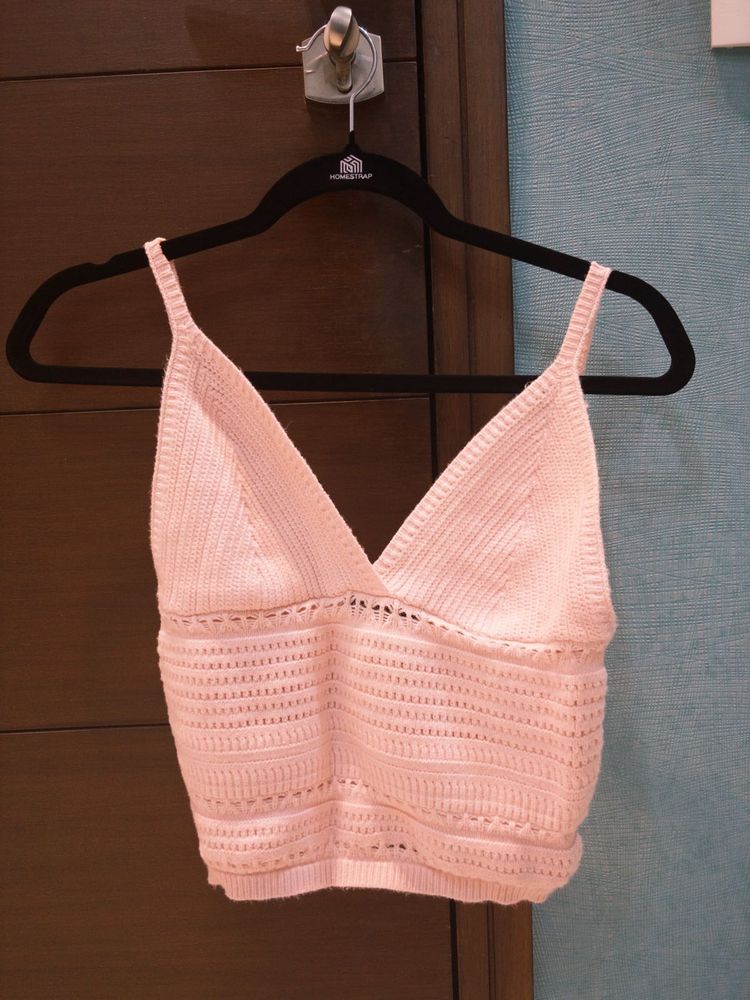 Cute Pink Crocheted Crop Top