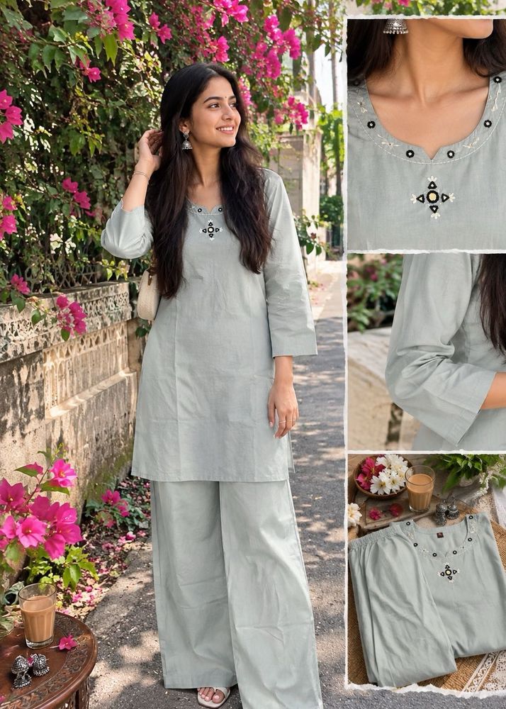 Grey Kurta Set with Pants