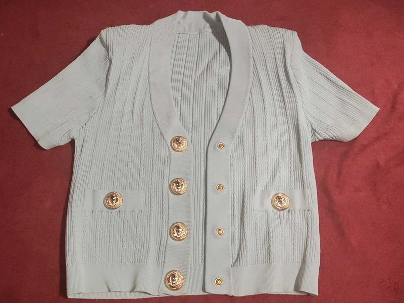 Vintage Button-Up Knit Top