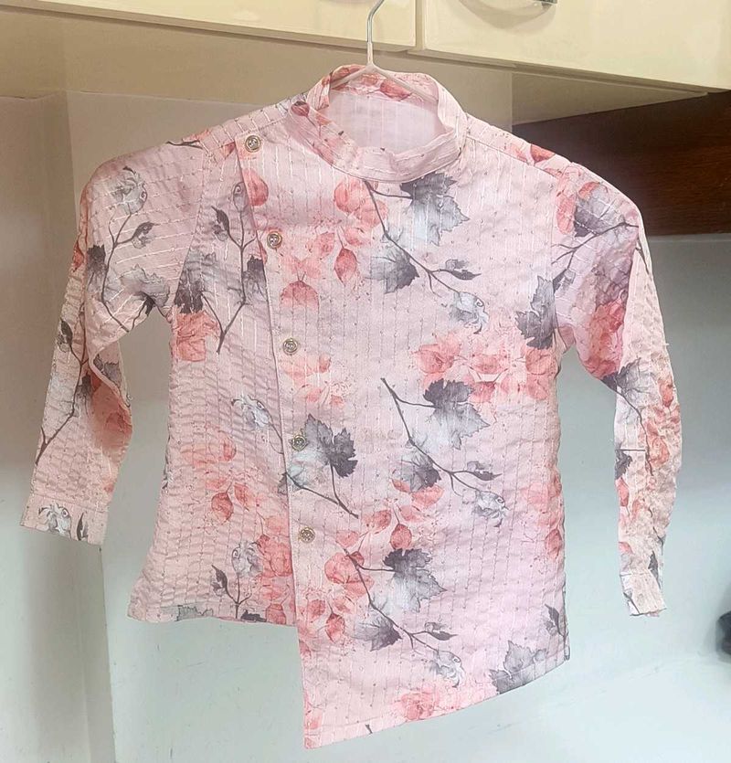 Floral Print Boys Kurta Shirt