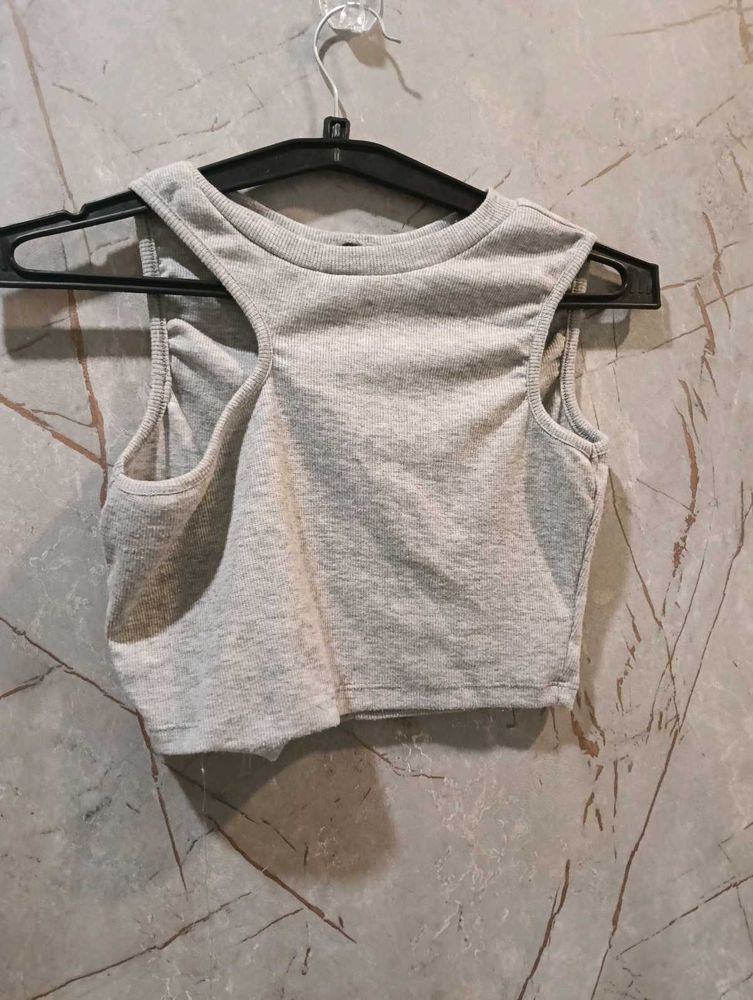 Gray Cropped tank Top (size-M)