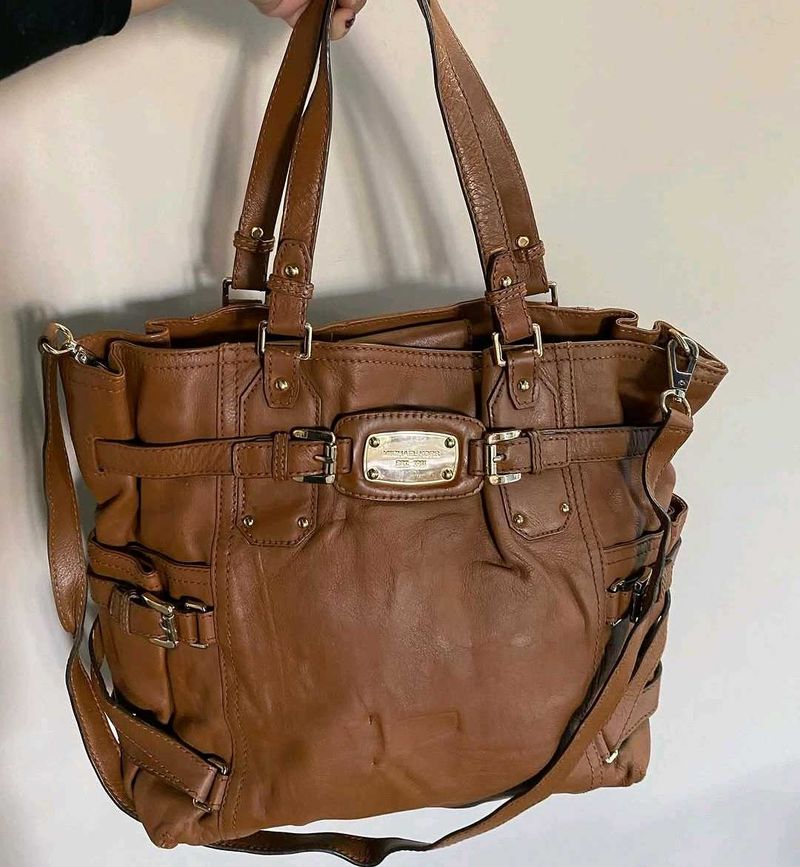 Michael Kors Brown Leather Tote Bag